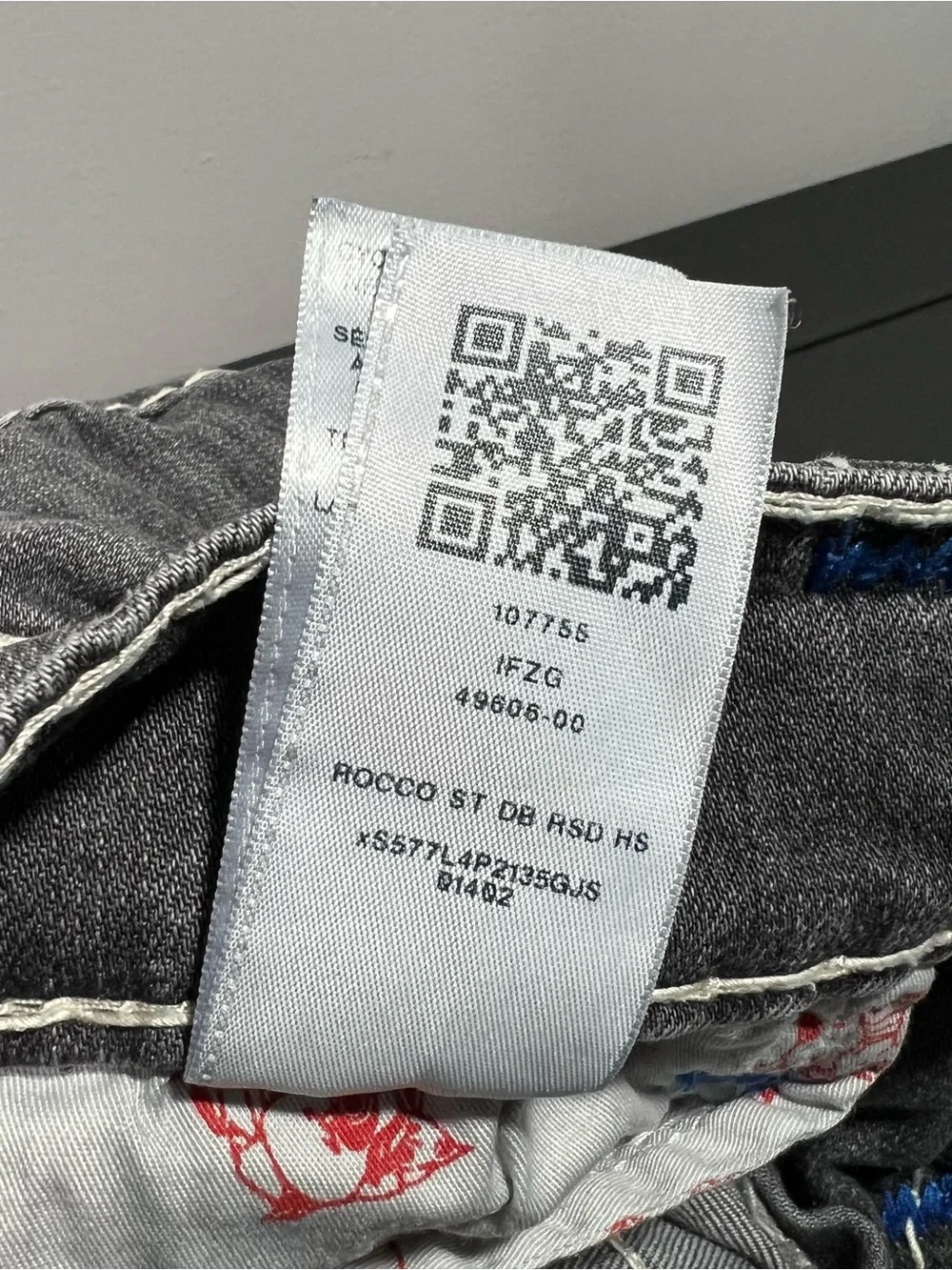True Religion Rocco Relaxed Skinny Gray White Blue Jeans Mens Size 30